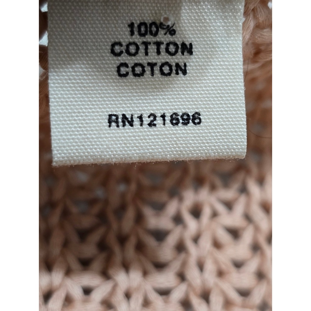 DemyLee New York Womens XS Pink Cotton Open Knit Button Front Cardigan Sweater - Picture 4 of 11